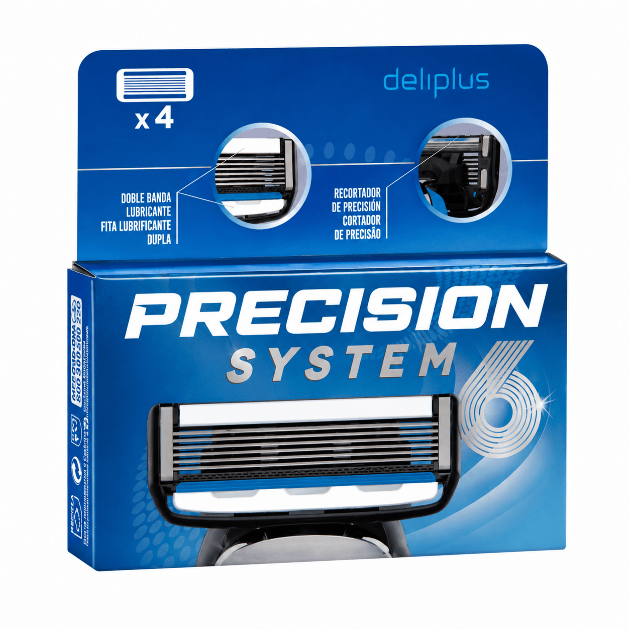 Precision System 6 Blades Razor Refills Deliplus 4 pcs 1 Precision System 6 Blades Razor Refills Deliplus 4 pcs