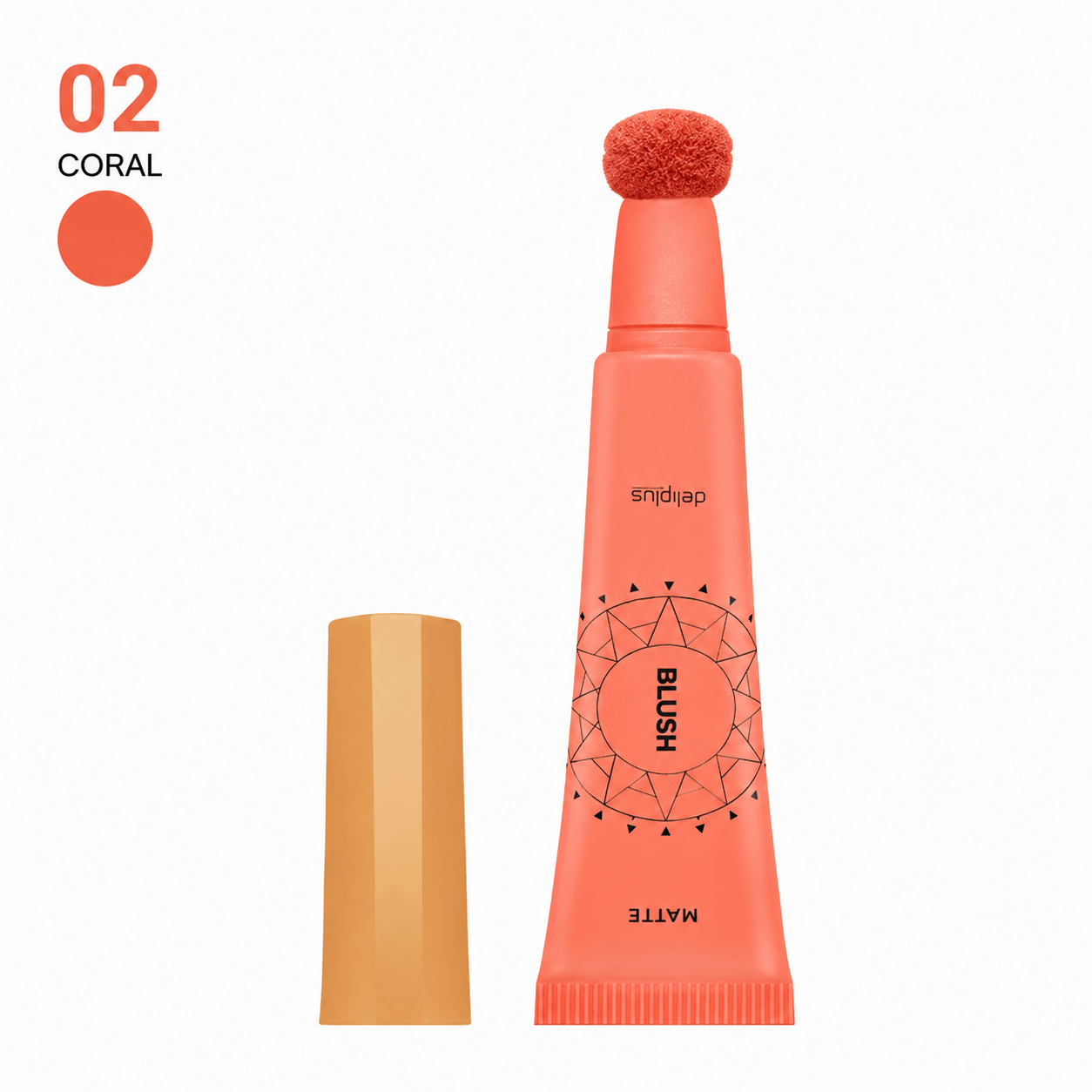 Deliplus Matte Fluid Blush vedel mattpõsepuna nr 02 Coral, 12 ml 1 Deliplus Matte Fluid Blush vedel mattpõsepuna nr 02 Coral, 12 ml