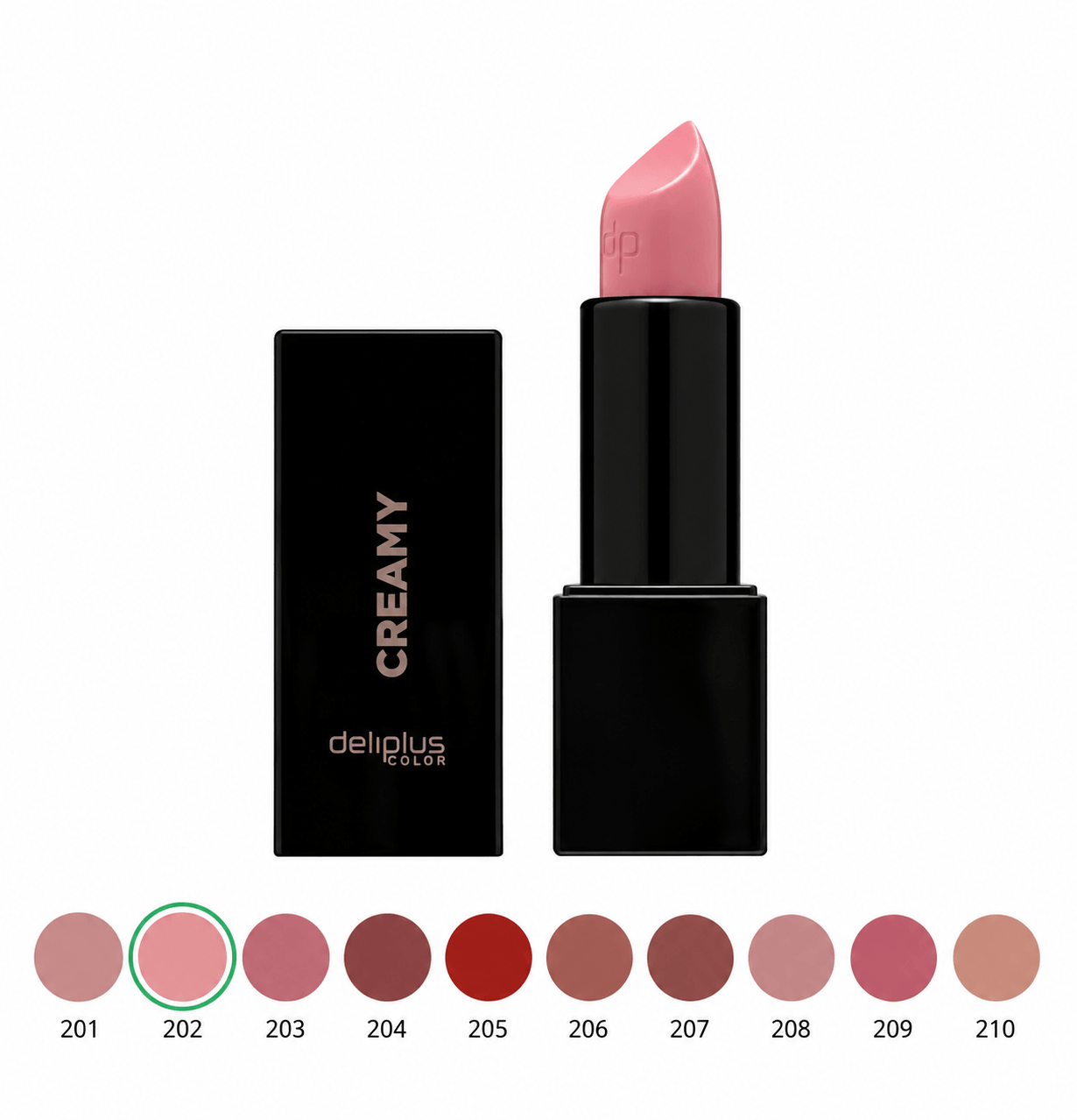 Deliplus Creamy Lipstick 202 Hot Pink kreemjas huulepulk 1 Deliplus Creamy Lipstick 202 Hot Pink kreemjas huulepulk