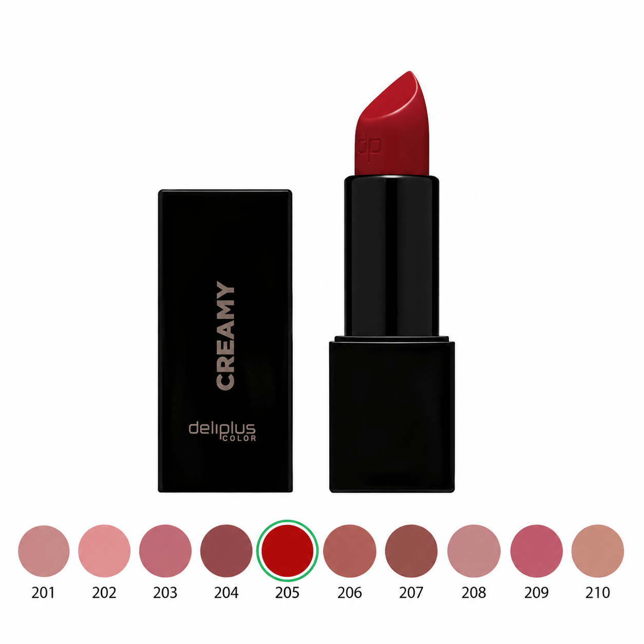 Deliplus Creamy Lipstick 210 Red kreemjas huulepulk 1 Deliplus Creamy Lipstick 210 Red kreemjas huulepulk