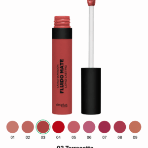 Vedel matt huulepulk deliplus Long-lasting Matte Fluid Lipstick 03 Terracotta, 5,5 ml