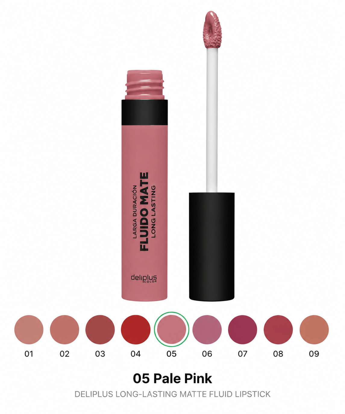 Deliplusi vedel matt huulepulk Long-lasting Matte Fluid Lipstick 08 Pale Pink, 5,5 ml 1 Deliplusi vedel matt huulepulk Long-lasting Matte Fluid Lipstick 08 Pale Pink, 5,5 ml