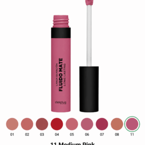 Deliplusi vedel matt huulepulk Long-lasting Matte Fluid Lipstick 11 Medium Pink, 5,5 ml