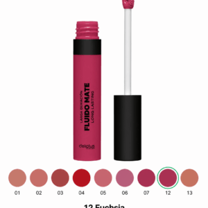 Deliplusi vedel matt huulepulk Fluid Mate, toon 12 Fuchsia, 5,5 ml