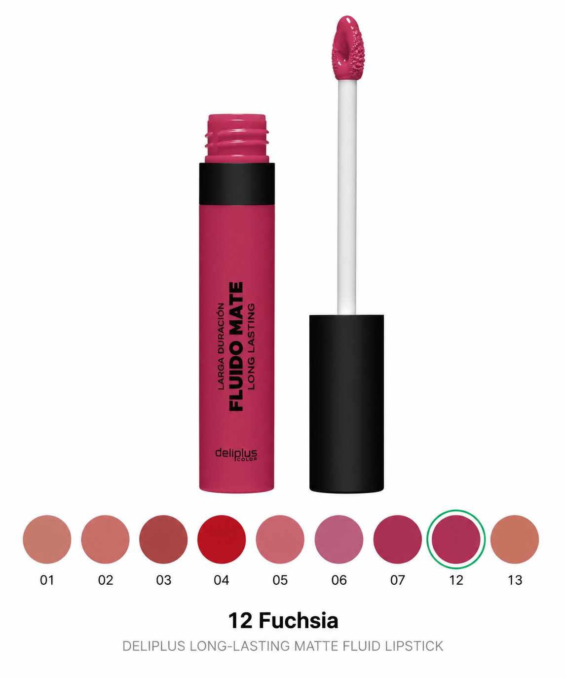 Deliplusi vedel matt huulepulk Fluid Mate, toon 12 Fuchsia, 5,5 ml 1 Deliplusi vedel matt huulepulk Fluid Mate, toon 12 Fuchsia, 5,5 ml