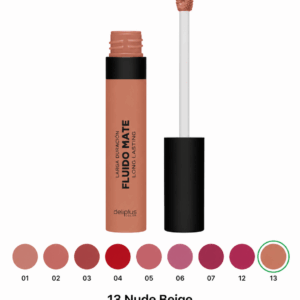 Deliplusi vedel matt huulepulk Fluid Mate, toon 13 Nude Beige, 5,5 ml