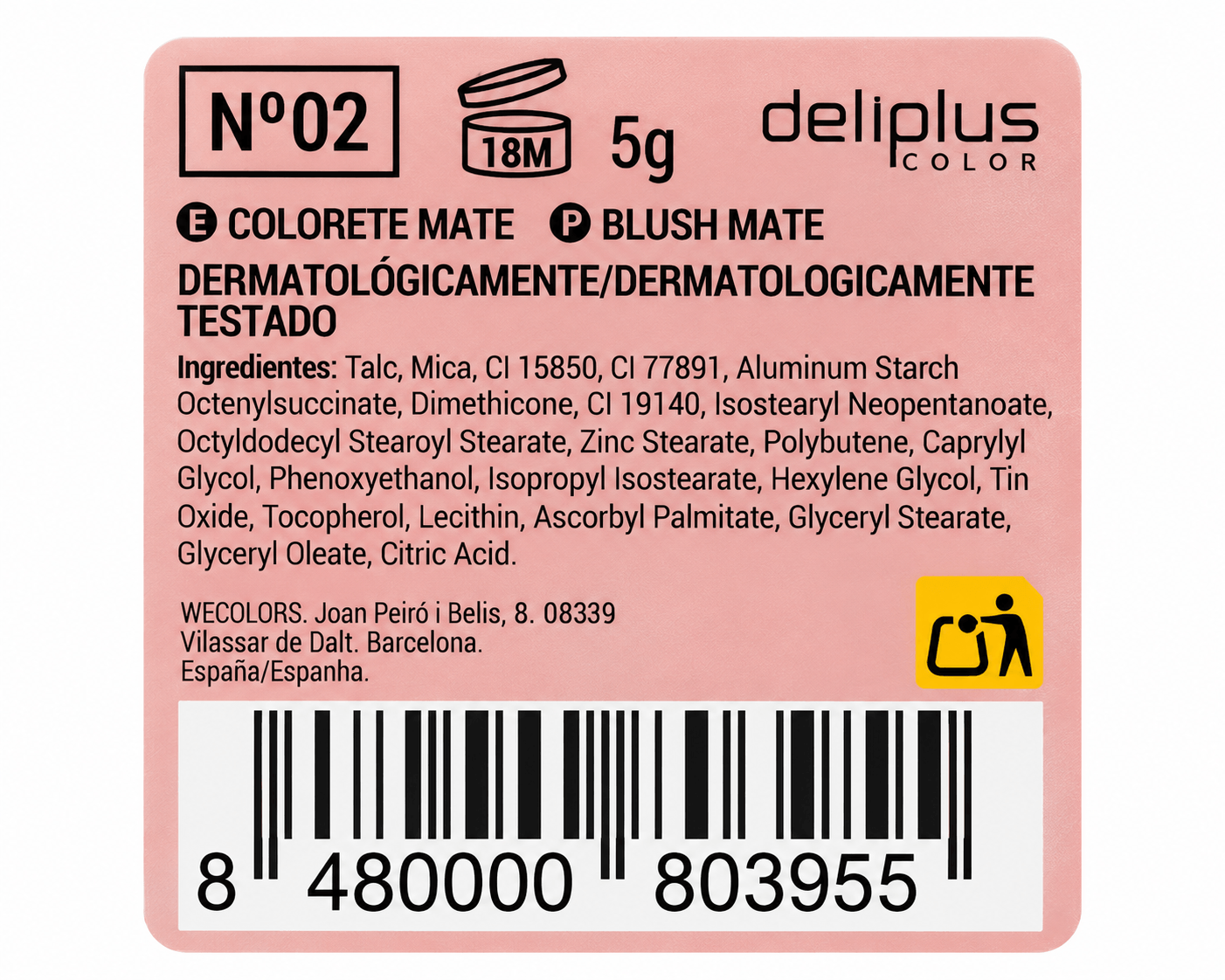 Kompaktsed matid põsepunad Deliplus №02 Coral, 5 g 2 Kompaktsed matid põsepunad Deliplus №02 Coral, 5 g - Image 2
