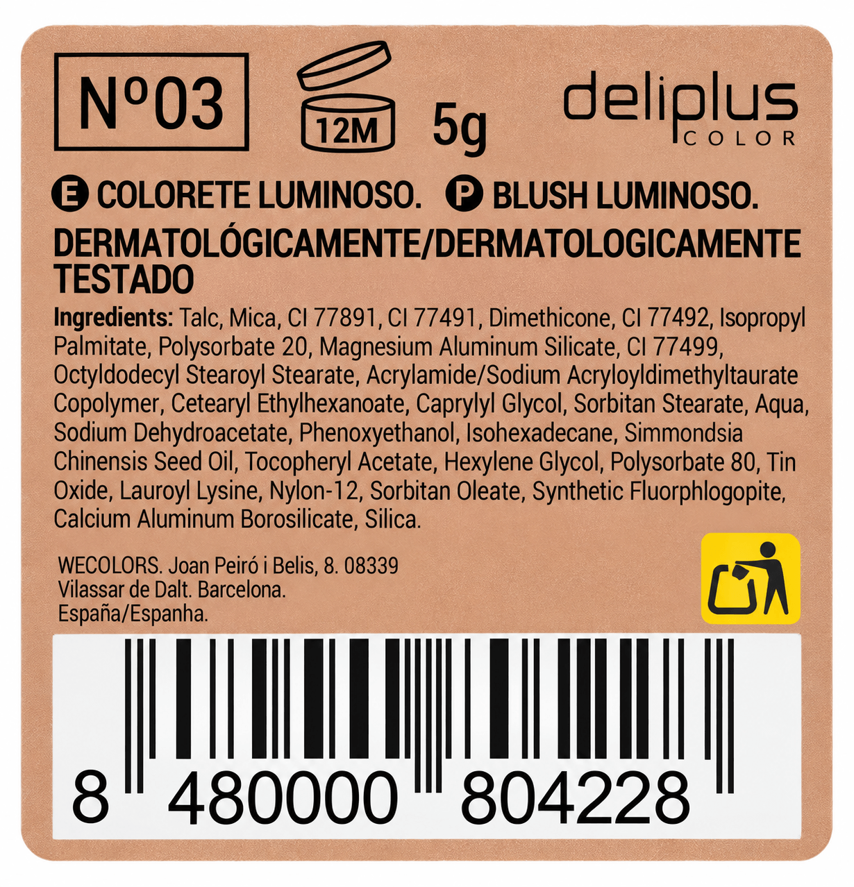 Kompaktsed säravad põsepunad Deliplus Luminous №03 Golden, 5 g 2 Kompaktsed säravad põsepunad Deliplus Luminous №03 Golden, 5 g - Image 2
