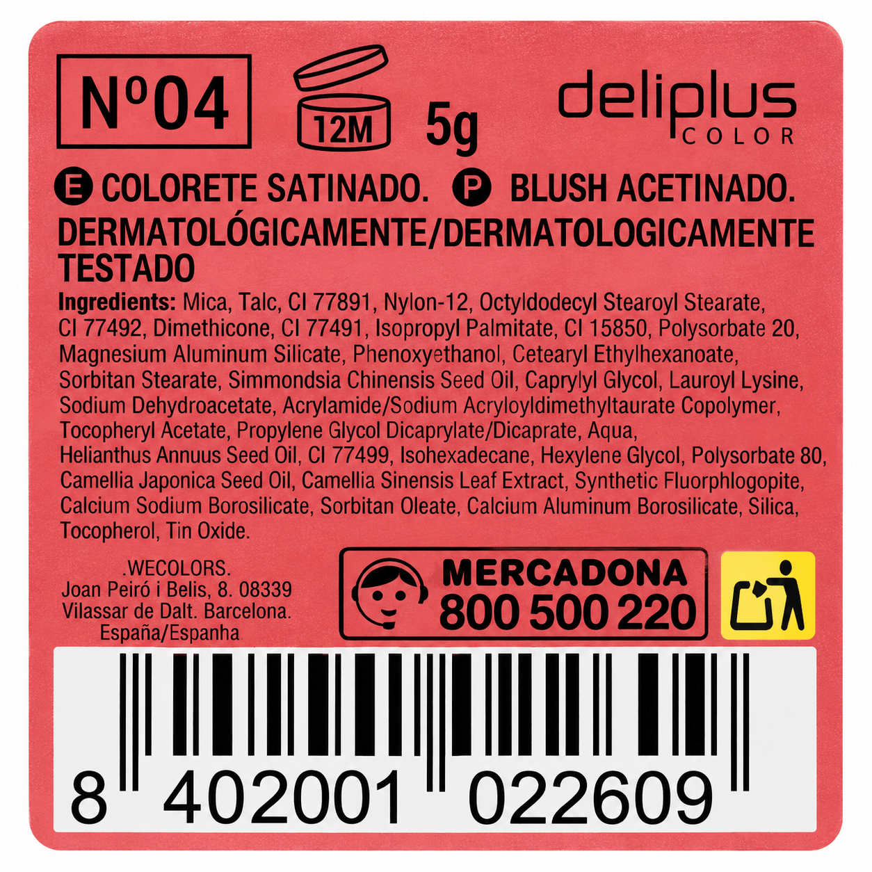 Satiinise viimistlusega põsepuna Deliplus Color №04 Coral Multicolor, 5 g 2 Satiinise viimistlusega põsepuna Deliplus Color №04 Coral Multicolor, 5 g - Image 2