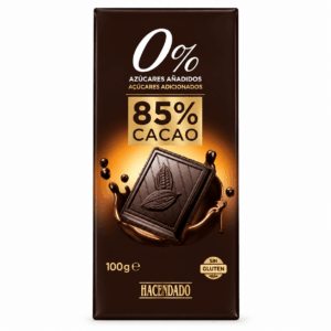 Hacendado tume šokolaad 85% kakaoga ilma lisatud suhkruta, 100 g