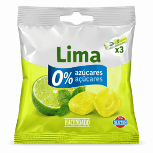 Hacendado laimimaitselised suhkruvabad karamellkommid C-vitamiiniga, 3×31 g