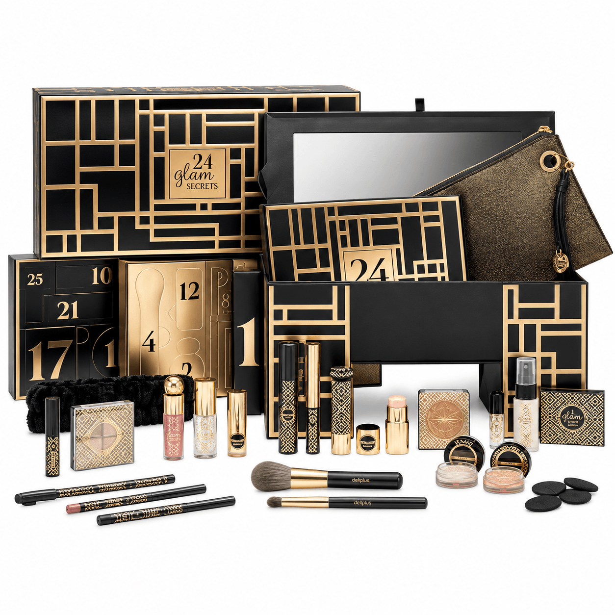 Deliplus Glam Secrets dekoratiivkosmeetika advendikalender, 24 eset 1 Deliplus Glam Secrets dekoratiivkosmeetika advendikalender, 24 eset